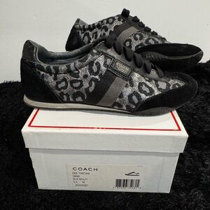 Coach Gray and Black Leopard Print Shoes